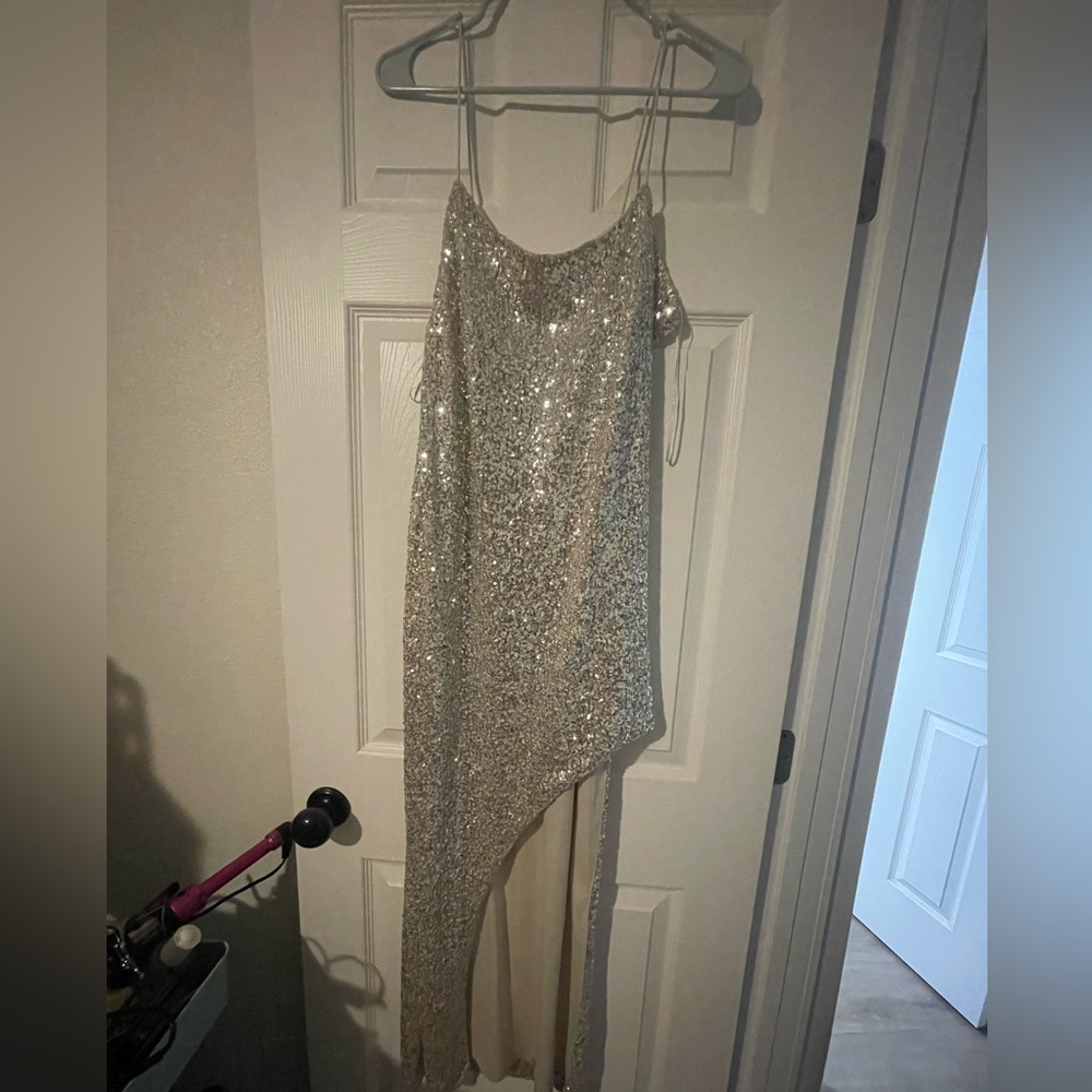 Elegant High Low Sequin Dress